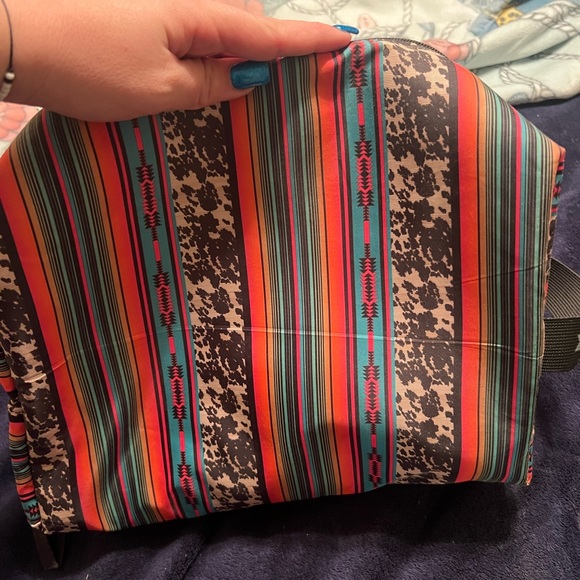 Crazy Train Multicolor Striped Cosmetic Bag - Picture 2 of 4